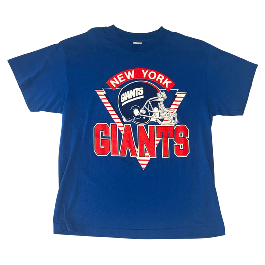 Trench - New York Giants Vintage Single Stitch 80s Graphic Blue T-Shirt