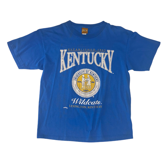 Nutmeg Mills - Kentucky Wildcats Blue Graphic Vintage 90s T-Shirt