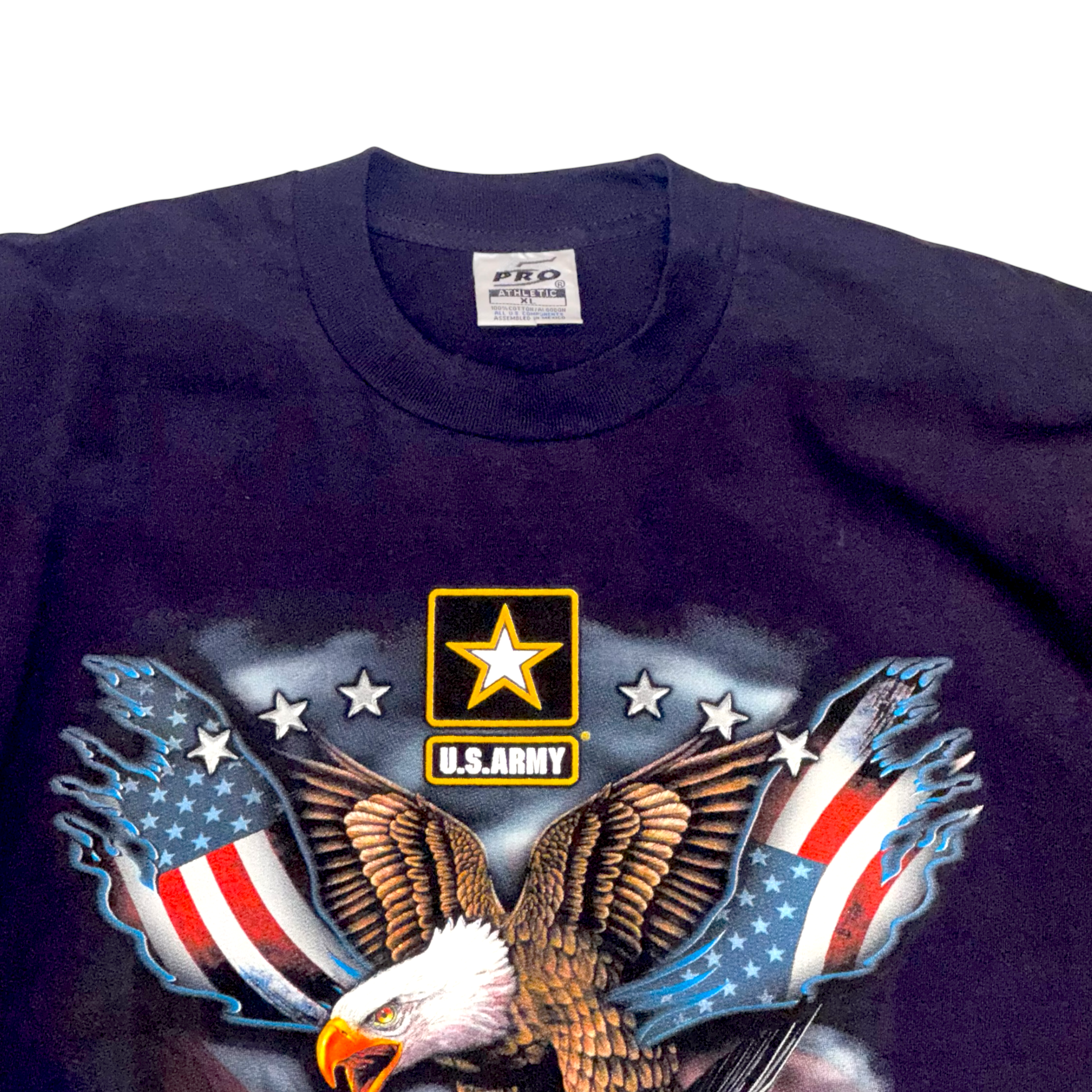 5 Pro Athletic - U.S. Army Vintage Y2K Navy Graphic T-Shirt