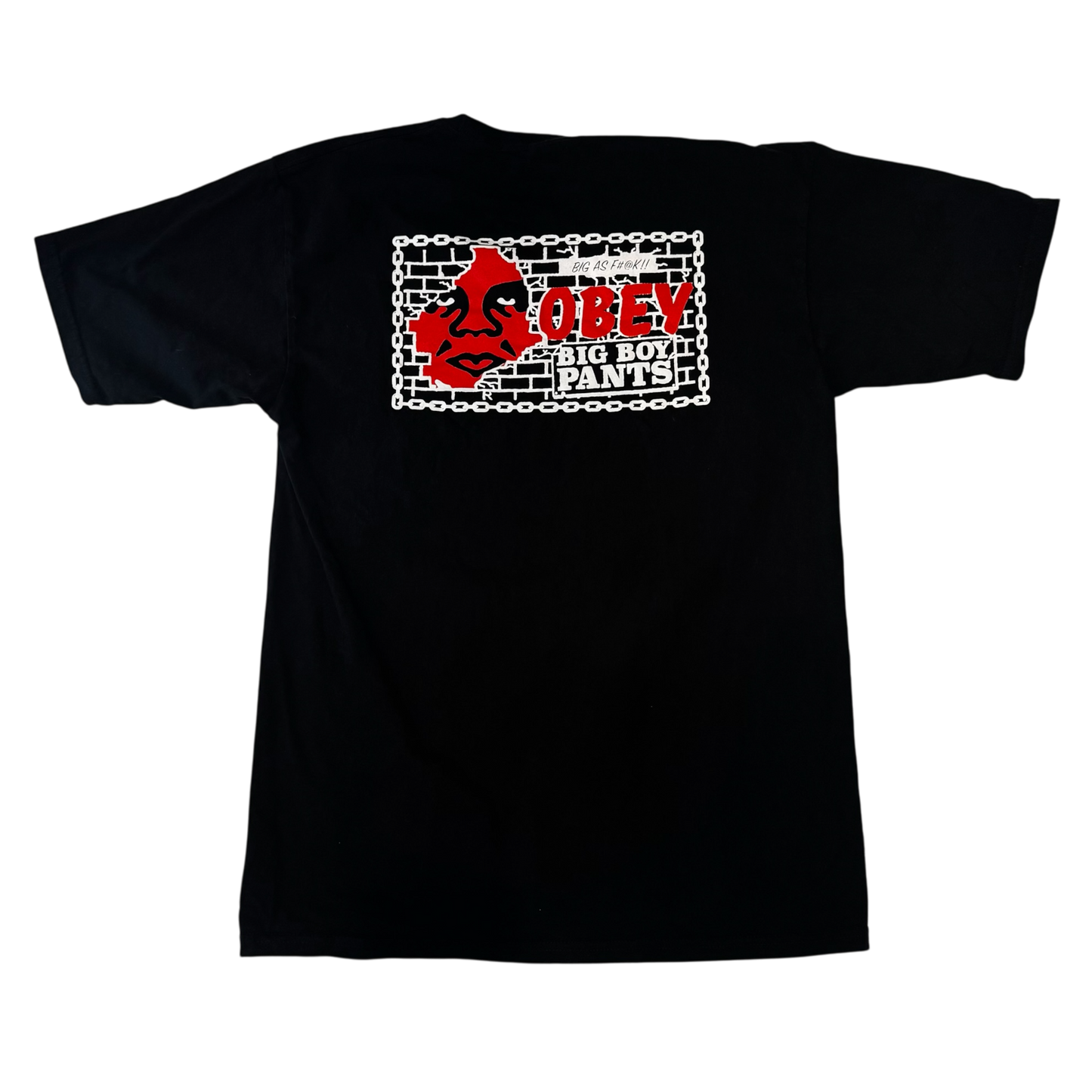 Obey - Black Vintage Y2K Brick Wall Graphic T-Shirt