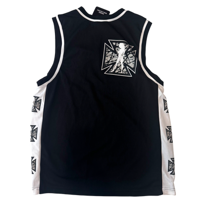 Skin Industries - Black White Vintage Y2K Basketball Jersey