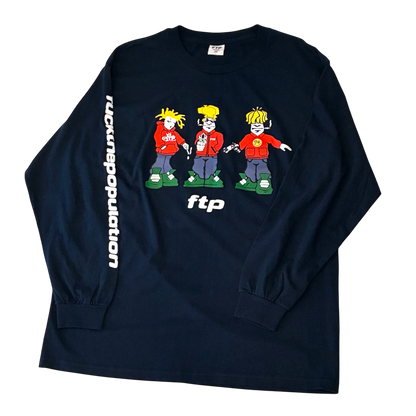 FTP - Spliffy Navy Long-sleeve Graphic T-Shirt