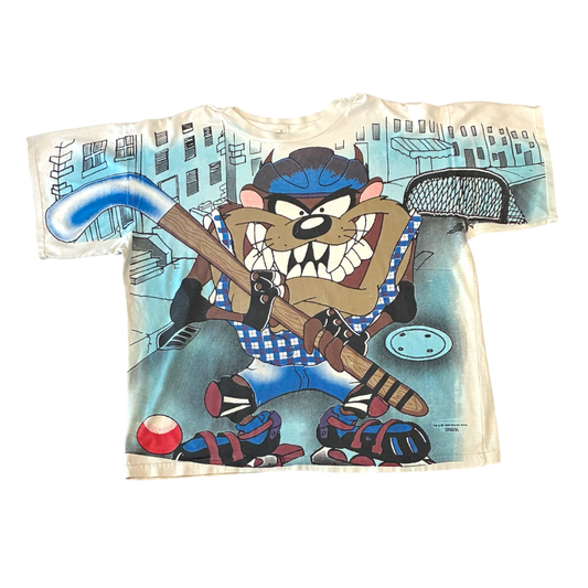 Warner Bros Studios - Tazmanian Devil Hockey Vintage 1995 AOP T-Shirt