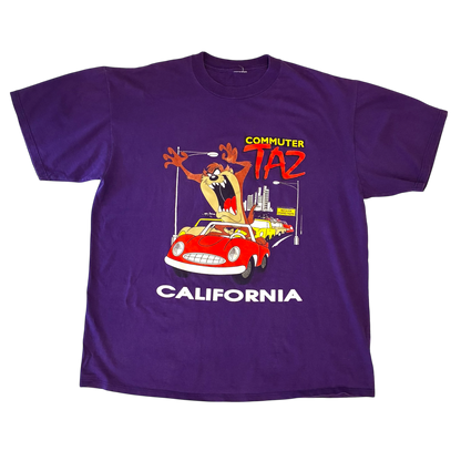 Looney Tunes - Purple Commuter Taz Vintage 90s Graphic T-Shirt