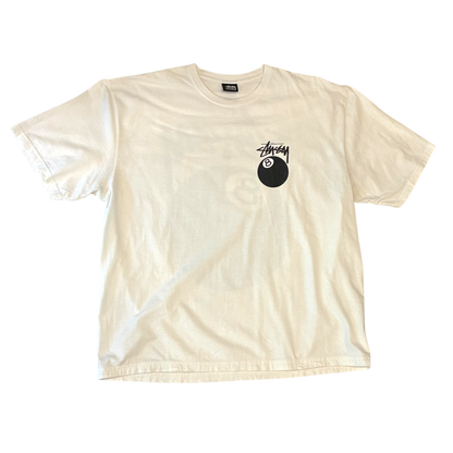 Stussy - White Eight Ball Graphic Vintage Y2K T-Shirt
