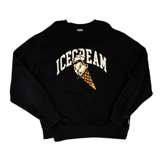 Ice Cream - Patched Ice Cream Black Crewneck Sweatshirt