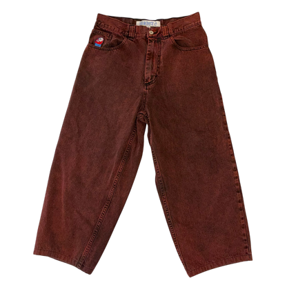 Big Boy Poler - Burgundy Denim Babby Jeans
