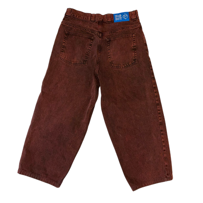 Big Boy Poler - Burgundy Denim Babby Jeans