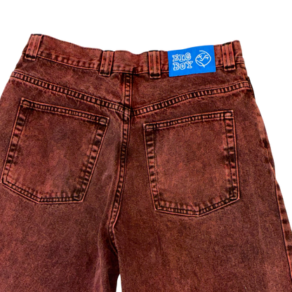 Big Boy Poler - Burgundy Denim Babby Jeans