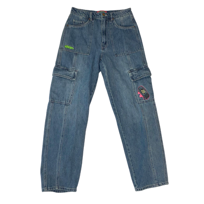 Empyre - Cargo Blue Denin Womens Baggy Jeans