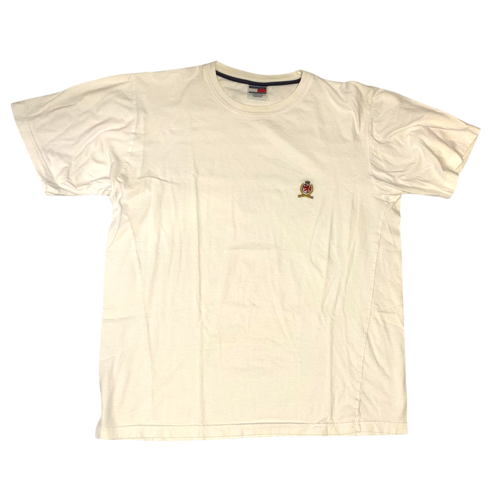 Tommy Hilfiger - White Embroidered White Vintage Y2K T-Shirt