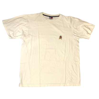Tommy Hilfiger - White Embroidered White Vintage Y2K T-Shirt