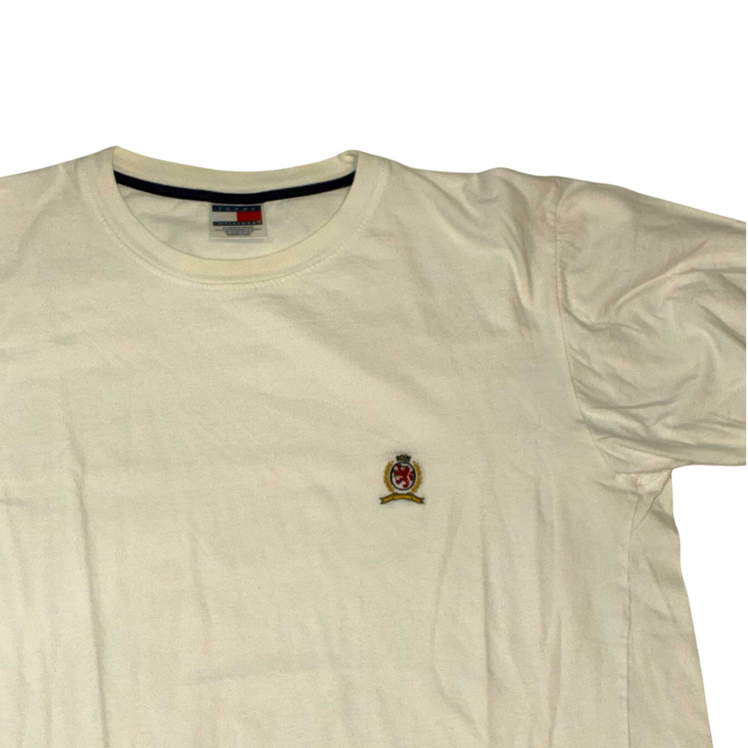 Tommy Hilfiger - White Embroidered White Vintage Y2K T-Shirt