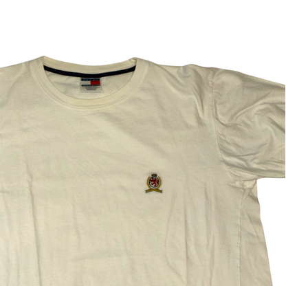 Tommy Hilfiger - White Embroidered White Vintage Y2K T-Shirt