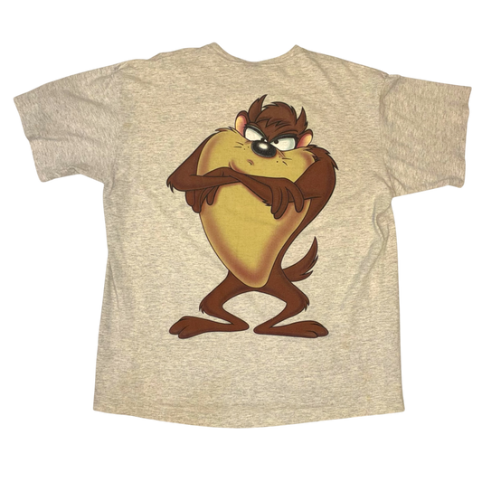 Warner Bros Studios - Taz Heather Grey Vintage 90s Looney Tunes T-Shirt