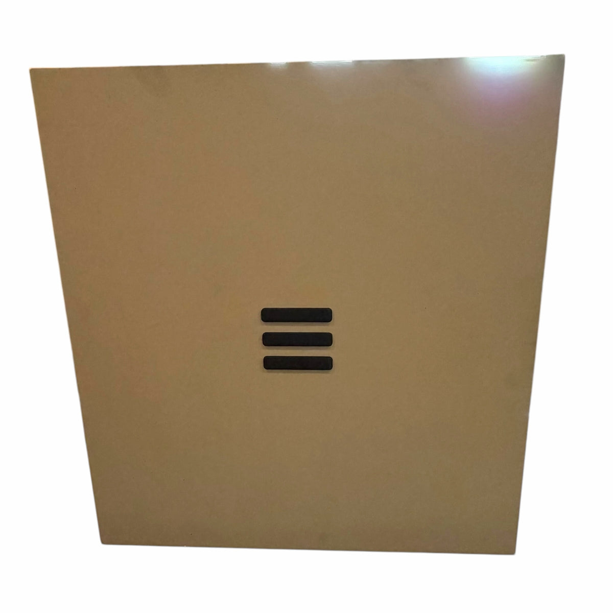 Vangsworld, Inc adidas Fear of God Athletics basketball sneaker box in tan with a minimalist black three-bar logo