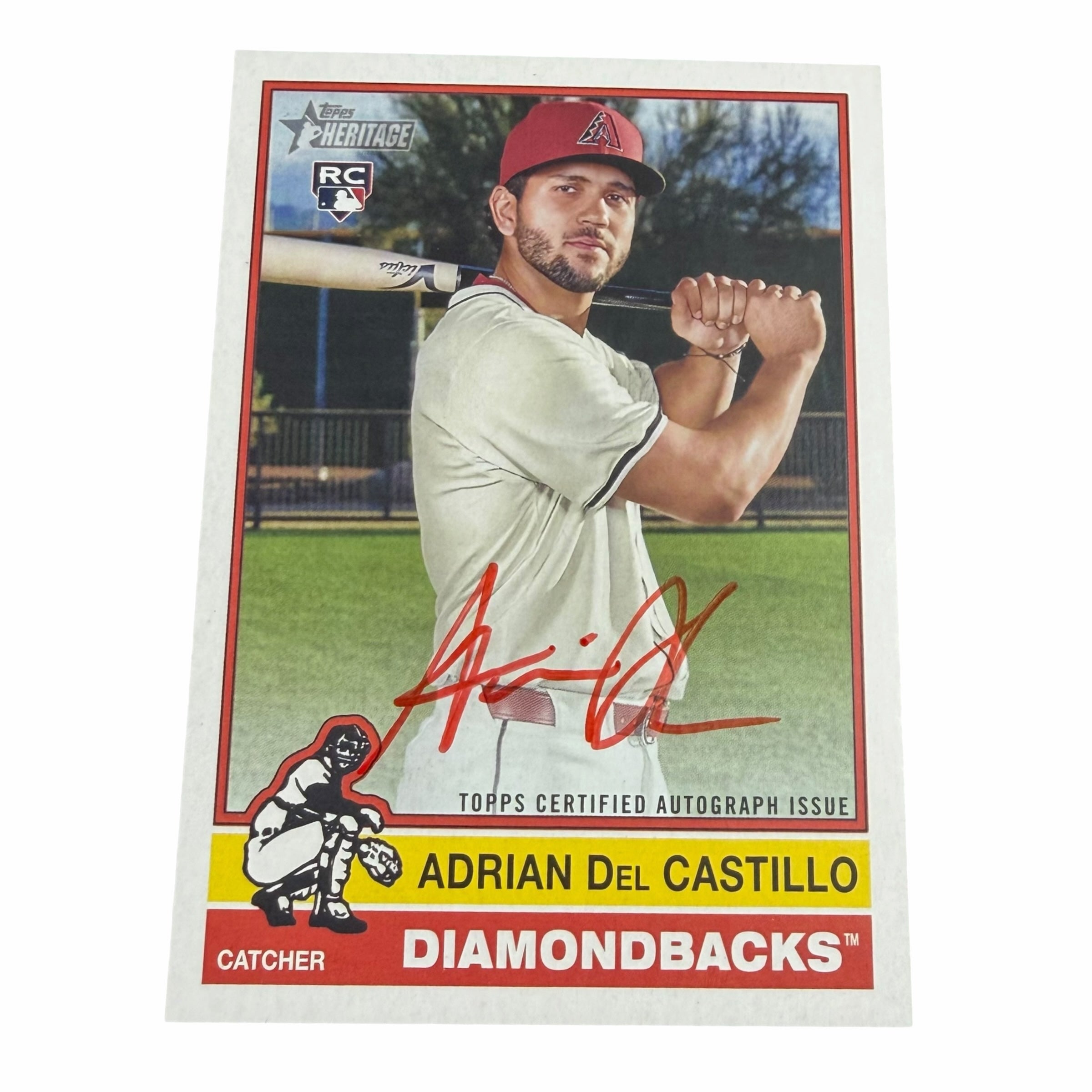 Vangsworld, Inc 2024 Topps Heritage Adrian Del Castillo rookie baseball card with red ink autograph