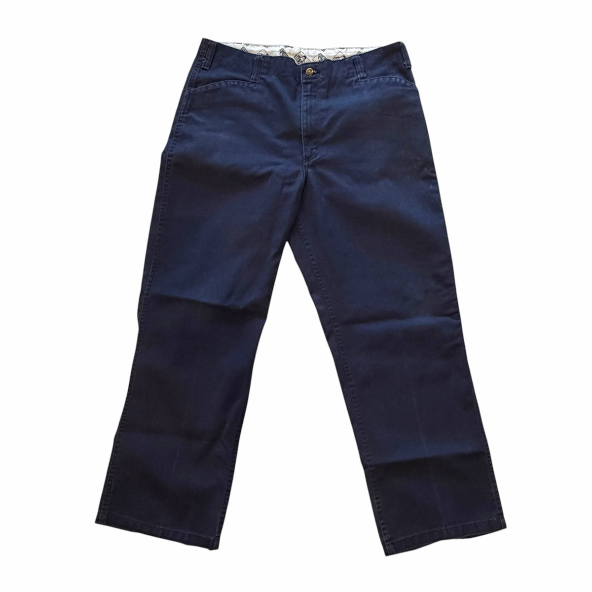 Vangsworld, Inc BEN DAVIS navy blue durable workwear pants with a straight-leg cut and signature branded waistband.