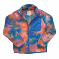 Vangsworld, Inc Billabong Adventure Division fleece jacket in a multi-colored pink, orange, and blue tie-dye pattern.