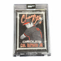 Vangsworld, Inc Topps Project 2020 Cal Ripken Jr baseball card designed by Ben Baller in a protective display case