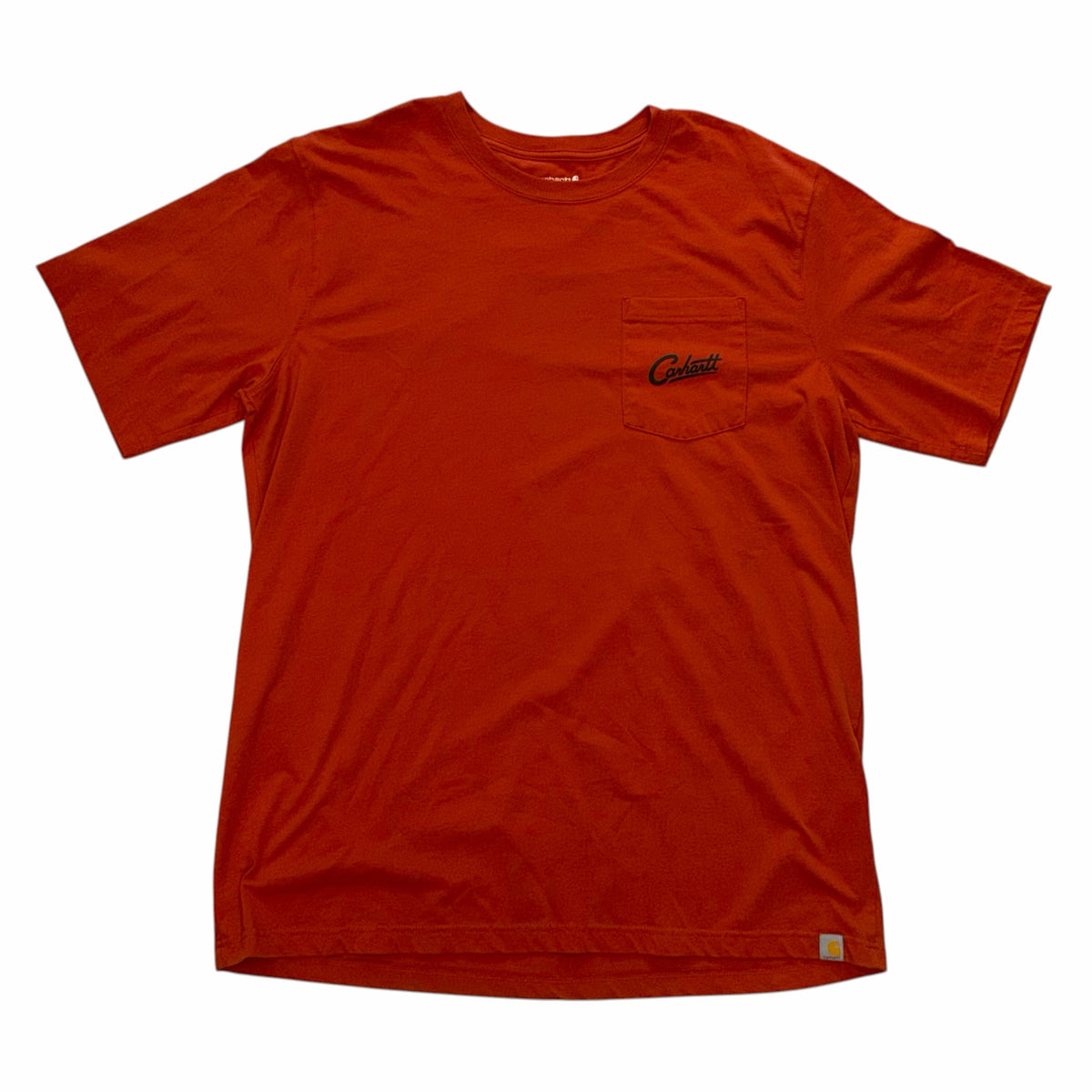 Vangsworld, Inc Carhartt orange short sleeve cotton t-shirt with a chest pocket and crew neck