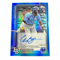 Vangsworld, Inc 2025 Topps Chrome Chandler Simpson rookie autograph baseball card with blue refractor finish