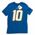Vangsworld, Inc Los Angeles Chargers Justin Herbert number 10 blue cotton-blend crew neck t-shirt with NFL branding