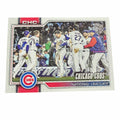 Vangsworld, Inc 2025 Topps Chicago Cubs baseball trading card featuring a shimmering foil team celebration design