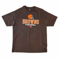 Vangsworld, Inc Cleveland Browns brown cotton t-shirt with team helmet graphic and screen-printed lettering