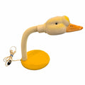 Vangsworld, Inc whimsical duck-shaped ceramic desk lamp with a flexible neck and vibrant yellow circular base.