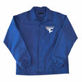 Vangsworld, Inc blue FaZe Clan Computer Lab coach jacket with snap buttons, fold-down collar, and elasticized cuffs.