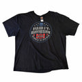 Vangsworld, Inc black Harley-Davidson crewneck t-shirt with distressed skull and open road graphic on the front.