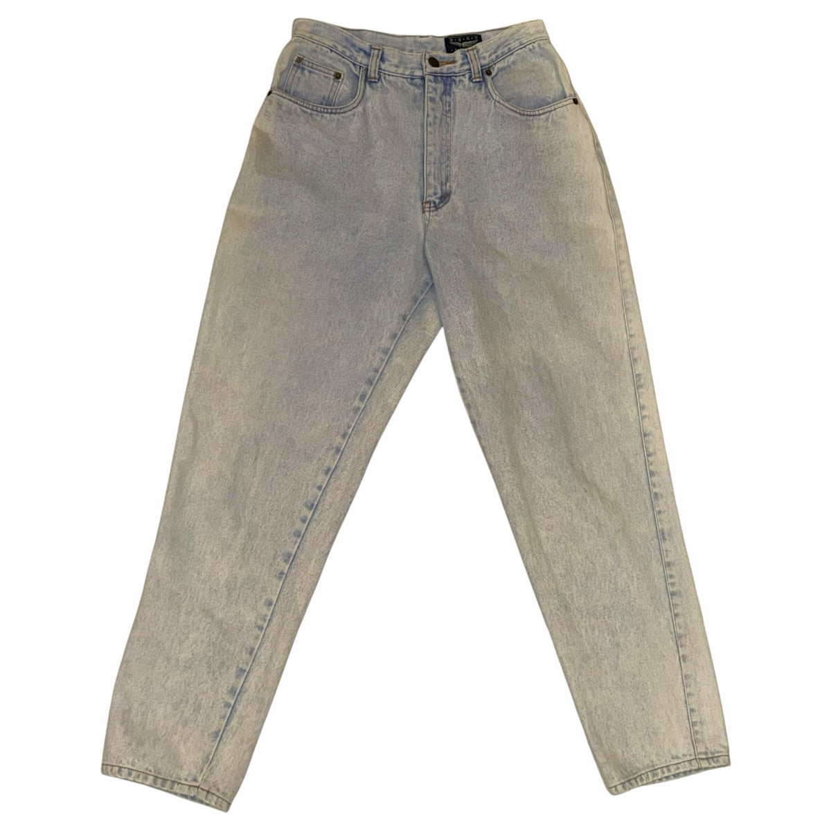 Vangsworld, Inc high-waisted mom jeans in a vintage light-wash denim with a classic five-pocket design.