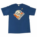 Vangsworld, Inc blue Indianapolis Colts 2006 AFC Champions graphic t-shirt with helmet print and crew neckline.