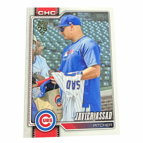Vangsworld, Inc 2024 Topps Javier Assad Chicago Cubs baseball trading card featuring the pitcher in team gear