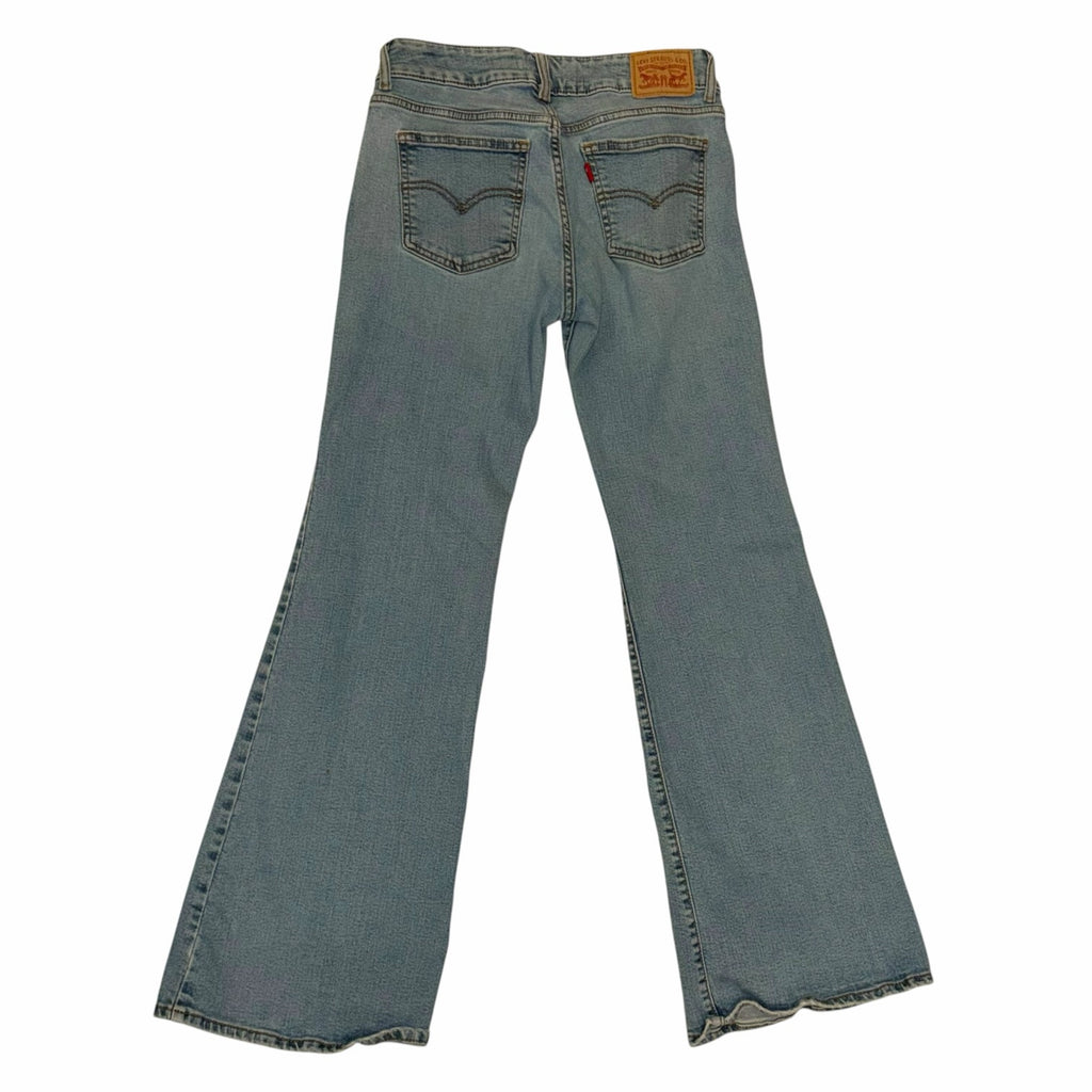 Vangsworld, Inc Levi Strauss & Co. light-wash blue denim flare jeans with back pockets and leather brand patch