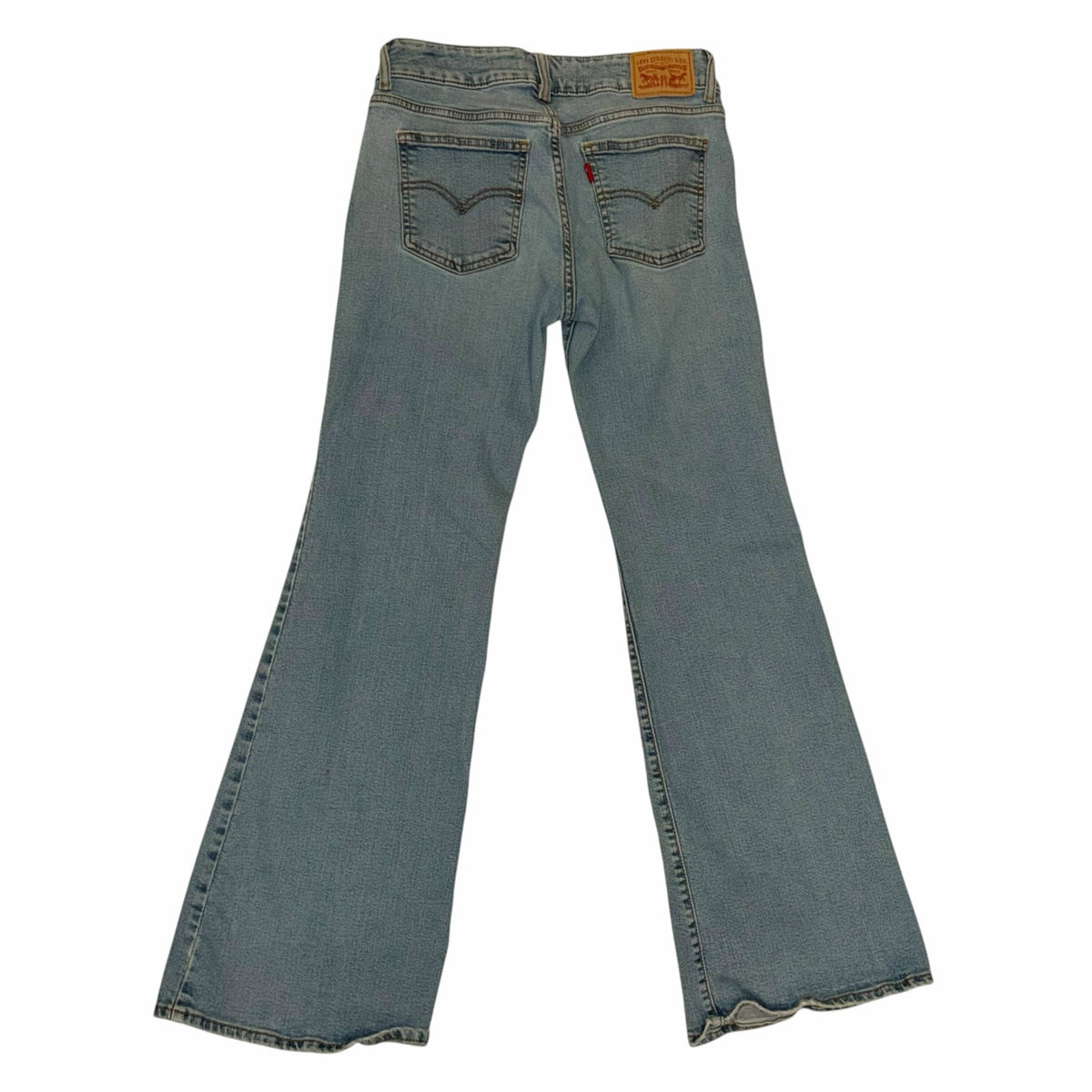 Vangsworld, Inc Levi Strauss & Co. light-wash blue denim flare jeans with back pockets and leather brand patch