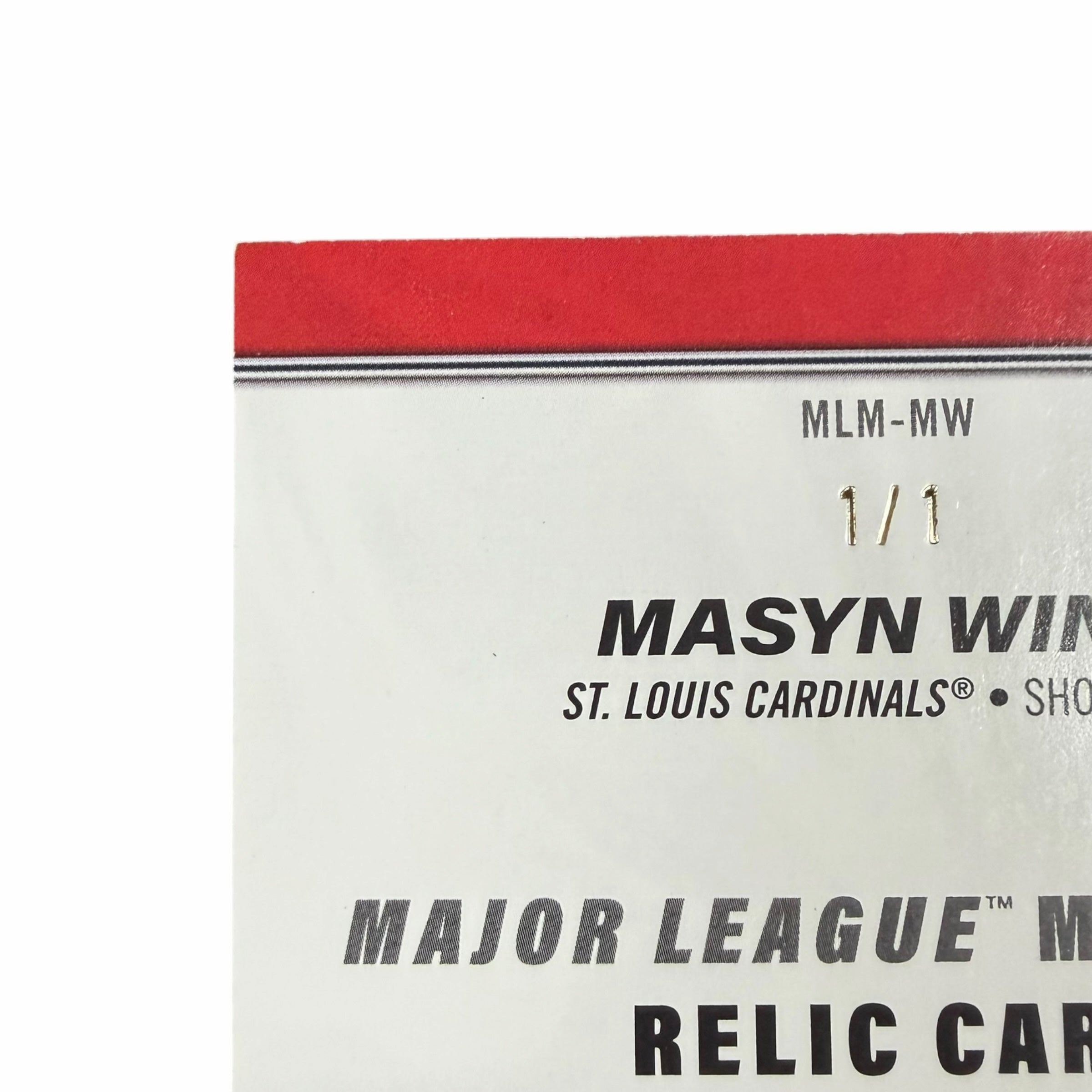 Vangsworld, Inc 1/1 Masyn Winn St. Louis Cardinals Topps Major League Material relic baseball trading card detail
