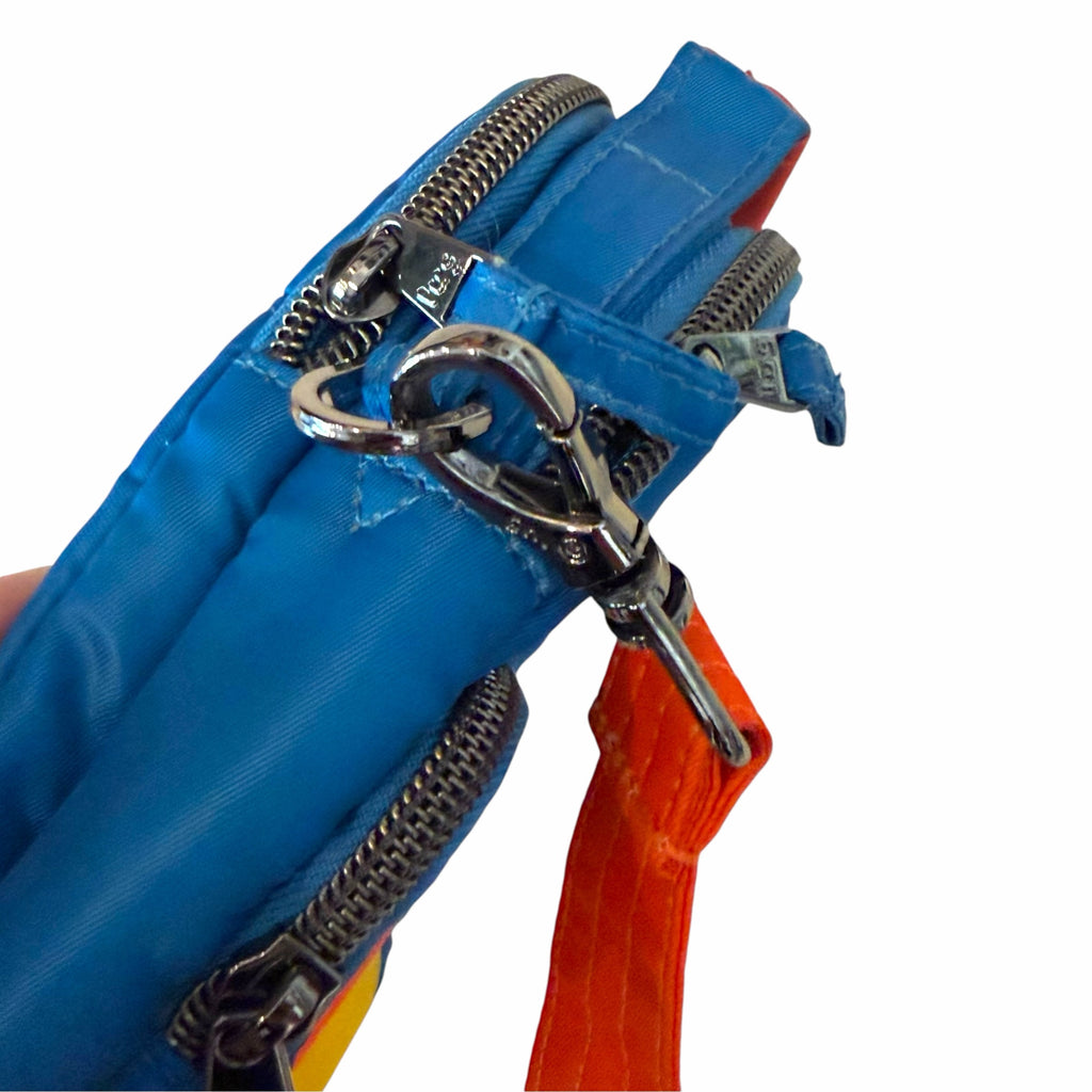 Vangsworld, Inc Disney Parks Lug Pixar Fest crossbody bag featuring blue nylon, silver hardware, and orange strap