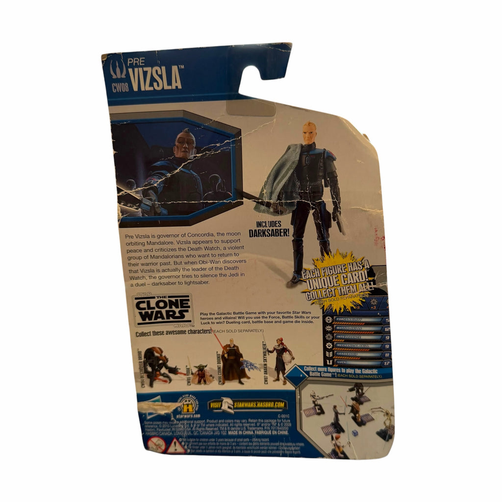 Vangsworld, Inc Star Wars The Clone Wars Pre Vizsla action figure blister card packaging back view