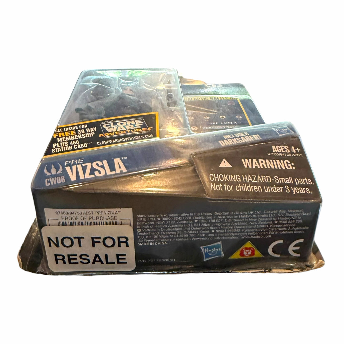 Vangsworld, Inc Star Wars The Clone Wars Pre Vizsla action figure in original blister card packaging with Darksaber