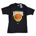 Vangsworld, Inc black Reebok Los Angeles Lakers cotton crewneck t-shirt with vibrant basketball graphic print