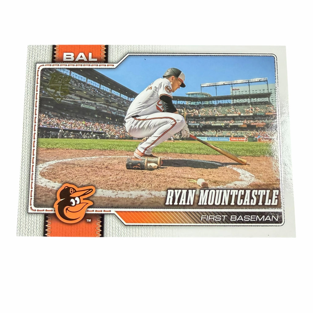 Vangsworld, Inc 2026 Topps Ryan Mountcastle baseball trading card featuring the Orioles first baseman in action