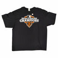 Vangsworld, Inc black cotton t-shirt featuring a 2012 San Francisco Giants World Series Champions graphic on the chest.