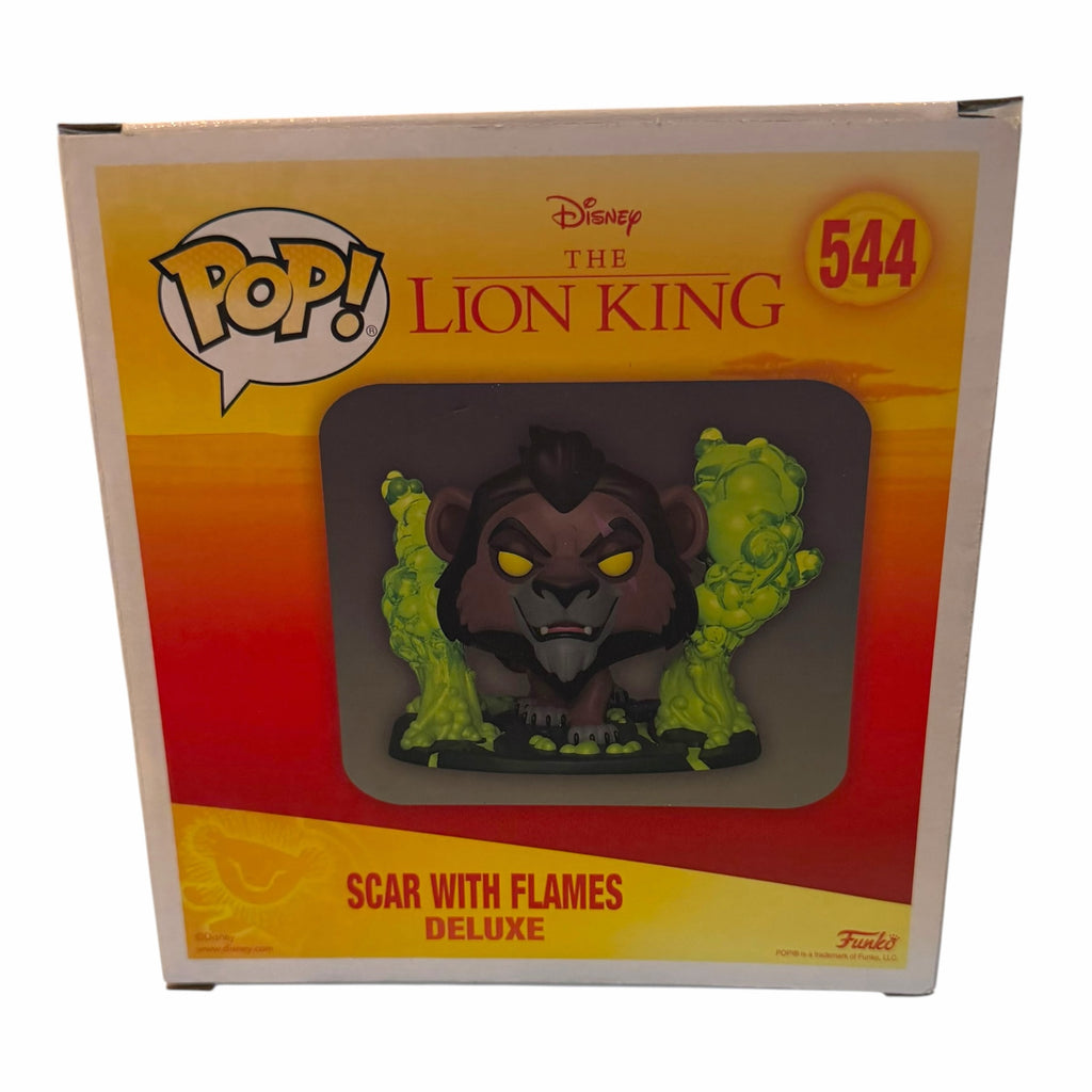 Vangsworld, Inc Funko Pop The Lion King Scar Deluxe vinyl figure in window display box with green translucent flames