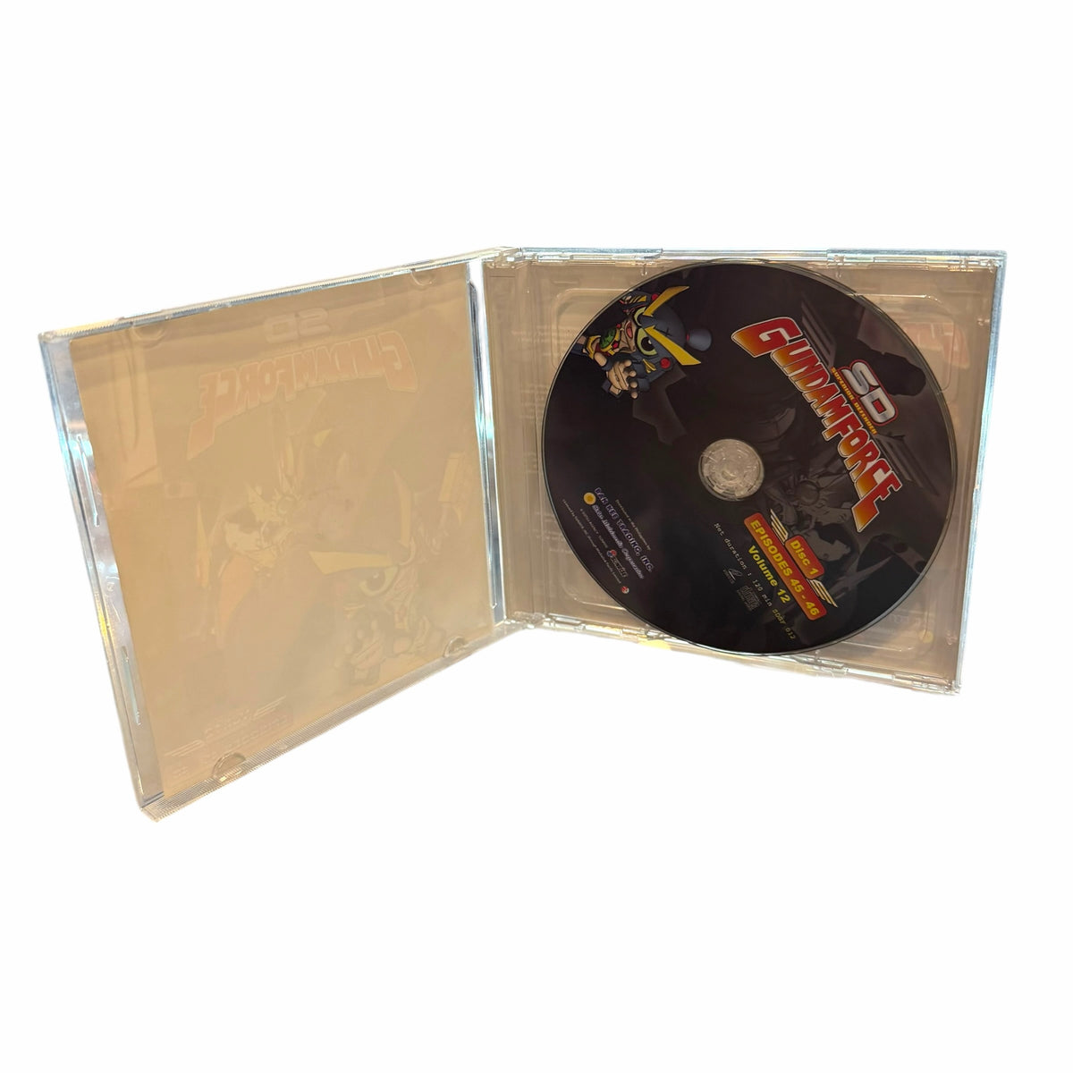 Vangsworld, Inc SD Gundam Force Volume 12 VCD in a clear plastic jewel case featuring character artwork on the disc.