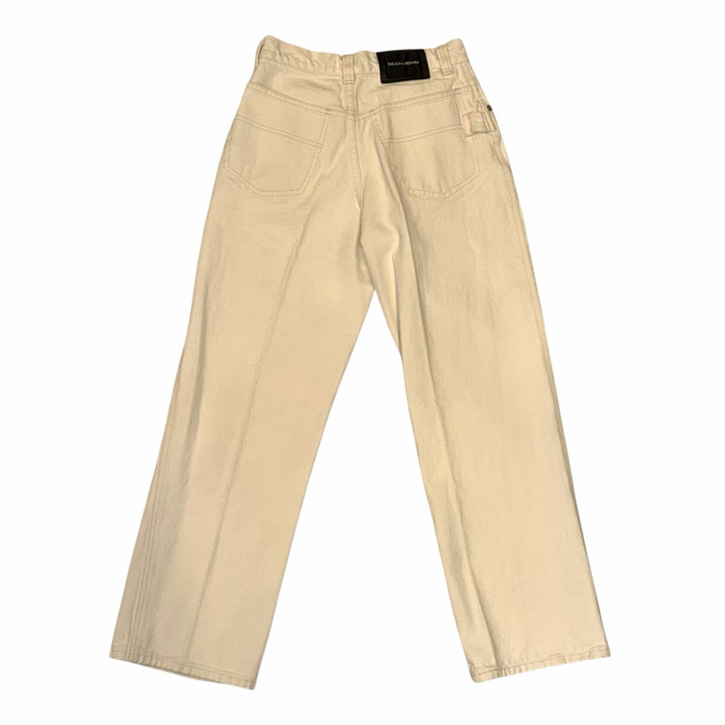 Vangsworld, Inc SEAN JOHN cream 100% cotton denim jeans with five-pocket styling and back waist brand patch