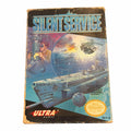 Vangsworld, Inc vintage Silent Service NES video game box featuring submarine warfare artwork and original branding.