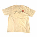Vangsworld, Inc cream cotton crewneck t-shirt featuring The Used band logo and a distressed red heart graphic.