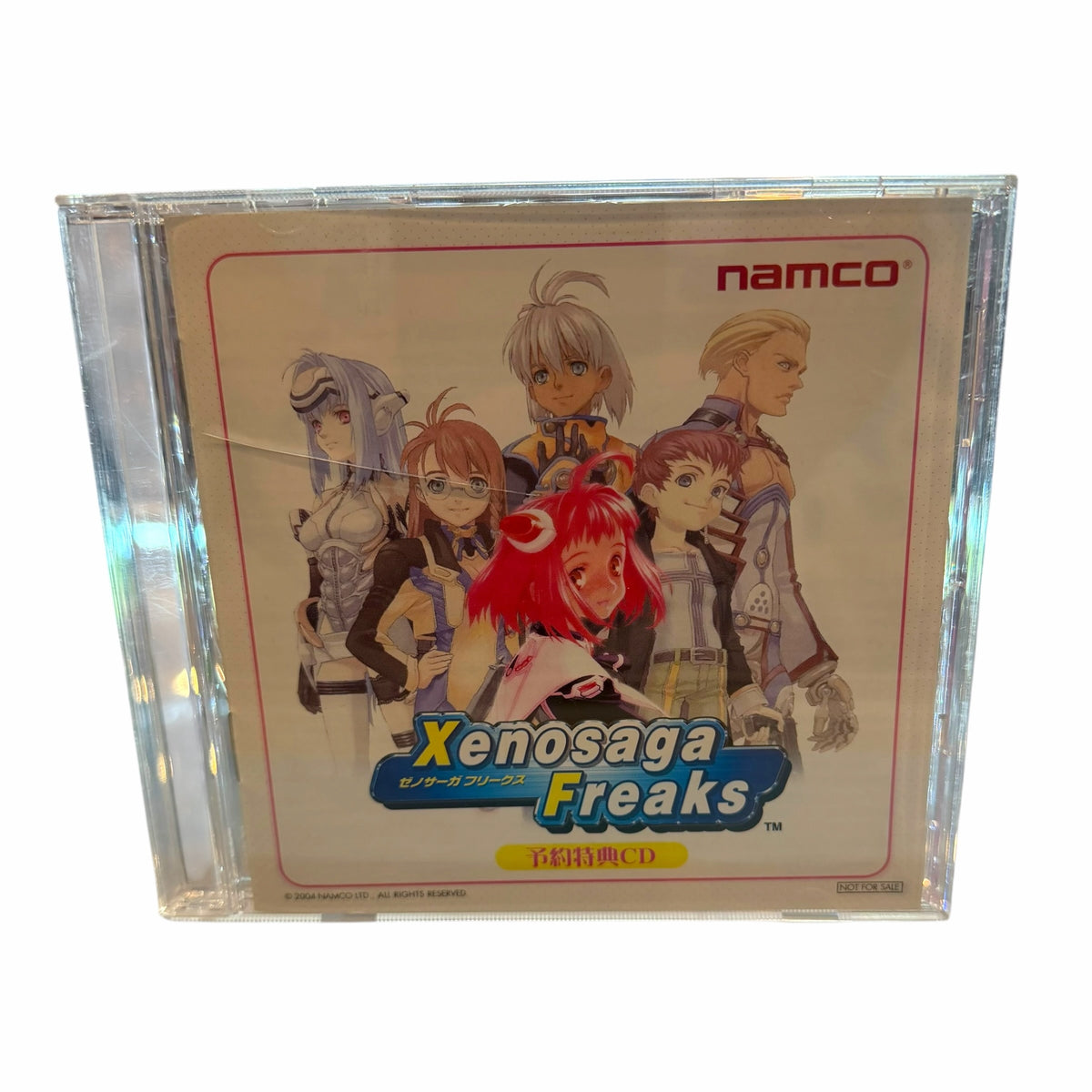 Vangsworld, Inc rare Xenosaga Freaks promotional CD in a clear jewel case featuring character artwork from the Namco RPG.